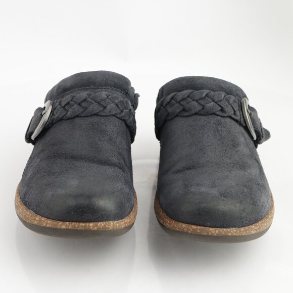 Aetrex Womens Libby Mule Size 7 Navy Suede Plantar Fasciitis Slip On Shoes Cork - Picture 2 of 11